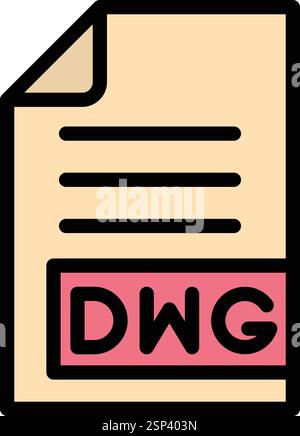 DWG Vector Icon Design Illustration Stock Vector