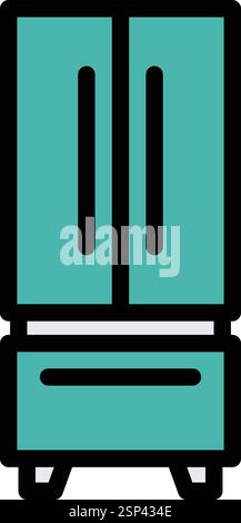 Refrigerator Vector Icon Design Illustration Stock Vector