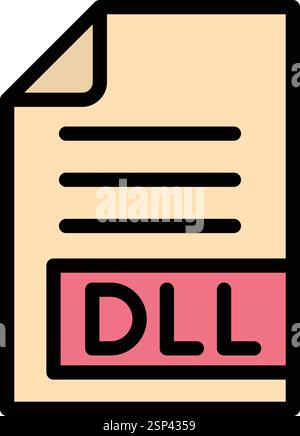 DLL Vector Icon Design Illustration Stock Vector