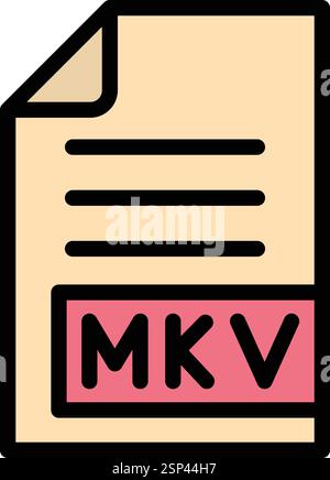 MKV Vector Icon Design Illustration Stock Vector