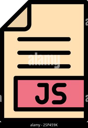 JS Vector Icon Design Illustration Stock Vector