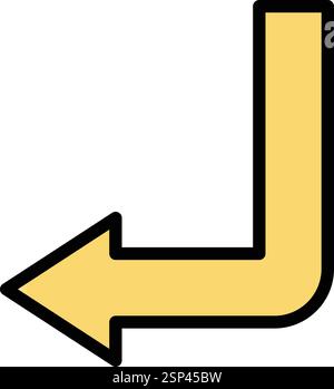 Down left Vector Icon Design Illustration Stock Vector