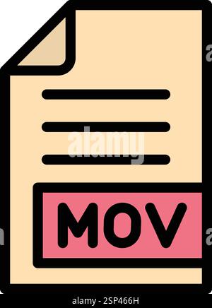 MOV Vector Icon Design Illustration Stock Vector