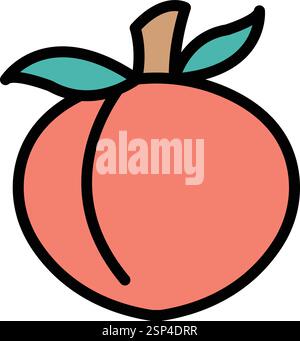 Peach Vector Icon Design Illustration Stock Vector