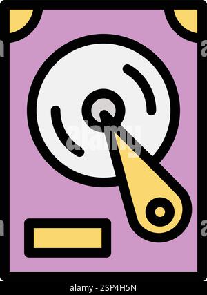 Hard Disk Vector Icon Design Illustration Stock Vector