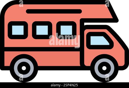 Camper van Vector Icon Design Illustration Stock Vector