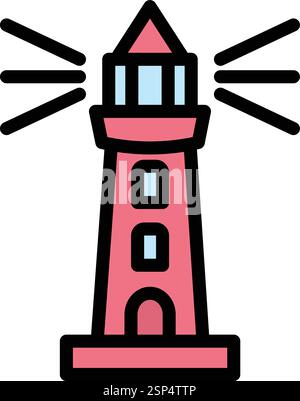 Lighthouse icon sign. Set of colorful, bright long buttons with ...