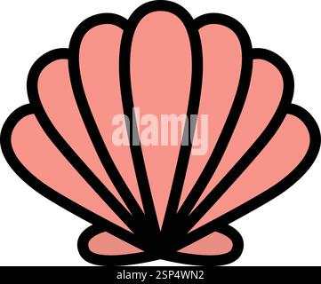 Shell Vector Icon Design Illustration Stock Vector