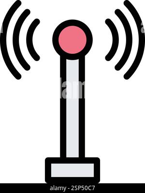 Radio antenna Vector Icon Design Illustration Stock Vector