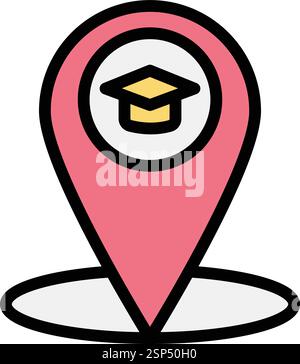 School location Vector Icon Design Illustration Stock Vector