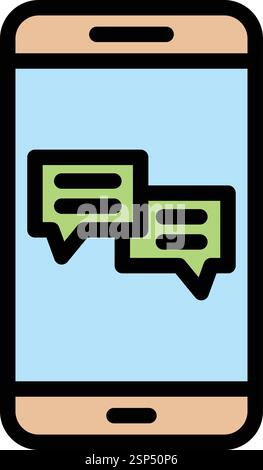 Mobile chat Vector Icon Design Illustration Stock Vector