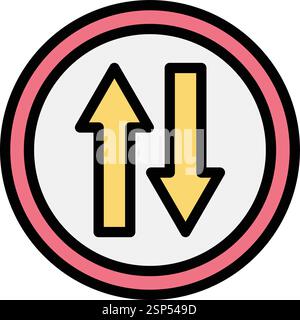 Two way Vector Icon Design Illustration Stock Vector