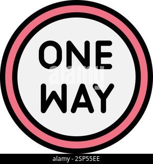 One Way icon vector, filled flat sign, solid pictogram isolated on ...