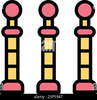 Bollards Vector Icon Design Illustration Stock Vector
