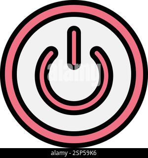 Power Button Vector Icon Design Illustration Stock Vector