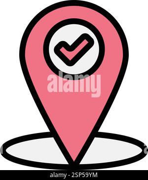 Location Check Vector Icon Design Illustration Stock Vector
