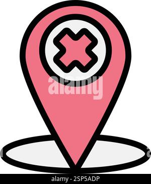 Cancel location Vector Icon Design Illustration Stock Vector