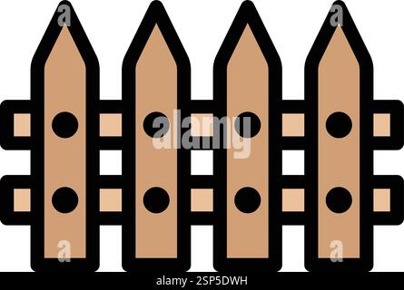 Fence Vector Icon Design Illustration Stock Vector