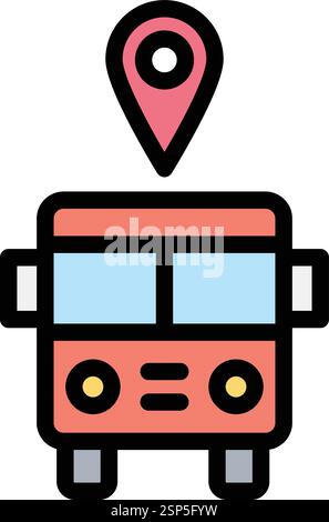 Bus station Vector Icon Design Illustration Stock Vector
