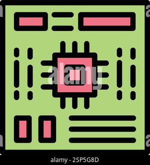 Motherboard Vector Icon Design Illustration Stock Vector