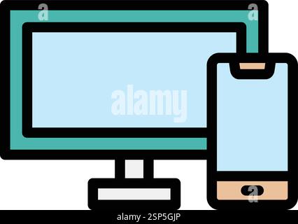 Responsive Vector Icon Design Illustration Stock Vector