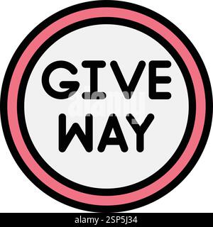 Give way Vector Icon Design Illustration Stock Vector