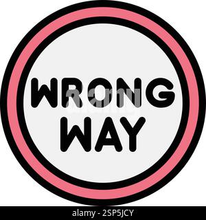 Wrong way Vector Icon Design Illustration Stock Vector