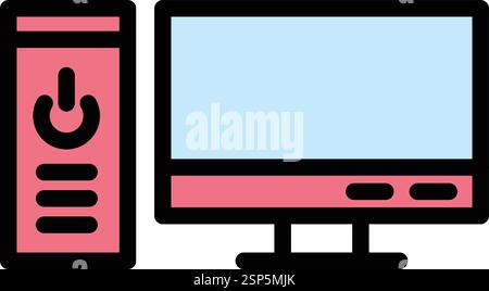 Computer Vector Icon Design Illustration Stock Vector