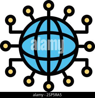 Global Vector Icon Design Illustration Stock Vector