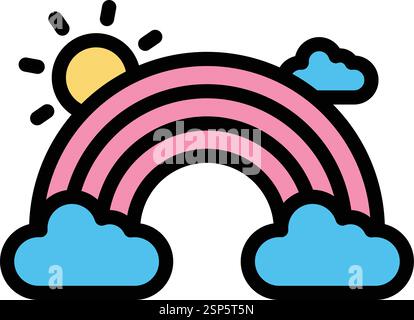 Rainbow Vector Icon Design Illustration Stock Vector