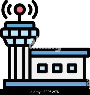 Control tower Vector Icon Design Illustration Stock Vector
