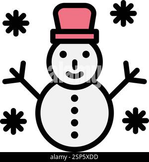 Snowman Vector Icon Design Illustration Stock Vector