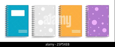 Notebook vector set design. Back to school notebook element isolated for student tools collection. Vector illustration back to school educational Stock Vector