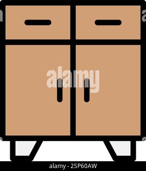 Cupboard Vector Icon Design Illustration Stock Vector