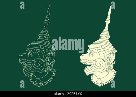 Kbach Khmer Vector, Khmer Ornament. Stock Vector