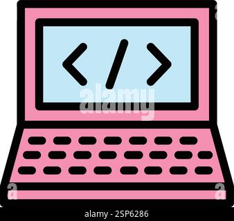 Hacked Vector Icon Design Illustration Stock Vector