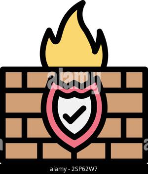 Firewall Vector Icon Design Illustration Stock Vector