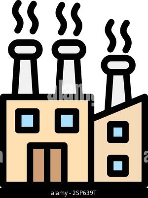 Factory Vector Icon Design Illustration Stock Vector