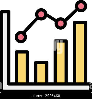 Line chart Vector Icon Design Illustration Stock Vector