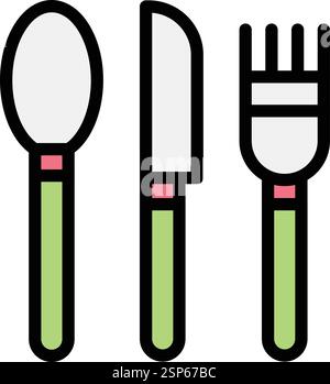 Cutlery Vector Icon Design Illustration Stock Vector
