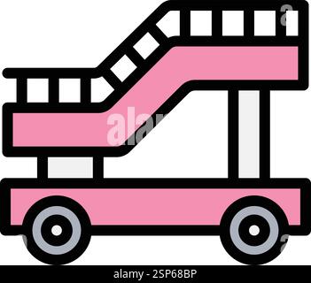 Airplane stairs Vector Icon Design Illustration Stock Vector