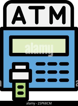 Atm Vector Icon Design Illustration Stock Vector