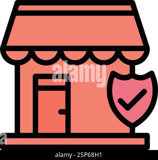 Shop insurance Vector Icon Design Illustration Stock Vector