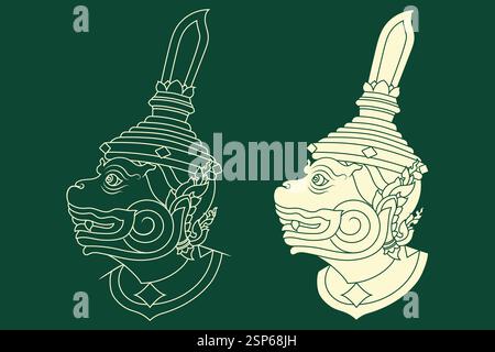 Kbach Khmer Vector, Khmer Ornament. Stock Vector