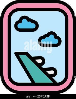 Airplane Window Vector Icon Design Illustration Stock Vector