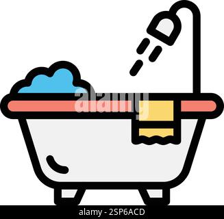 Bathtub Vector Icon Design Illustration Stock Vector