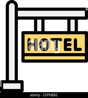 Hotel Sign Vector Icon Design Illustration Stock Vector