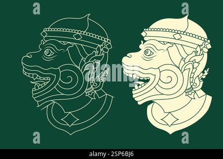 Kbach Khmer Vector, Khmer Ornament. Stock Vector