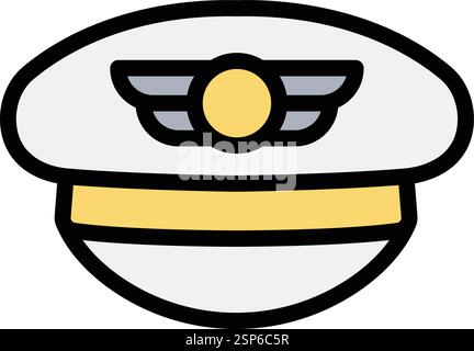 Pilot hat Vector Icon Design Illustration Stock Vector