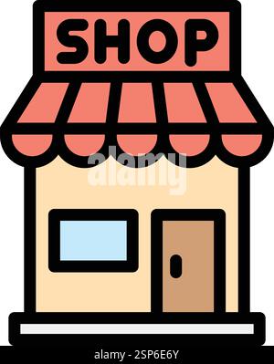 Shop Vector Icon Design Illustration Stock Vector